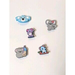 Jibbitz Crocs Koala Bear Shoe Charms Blue,Gray,White Set Of 5 Cute Animal Charm